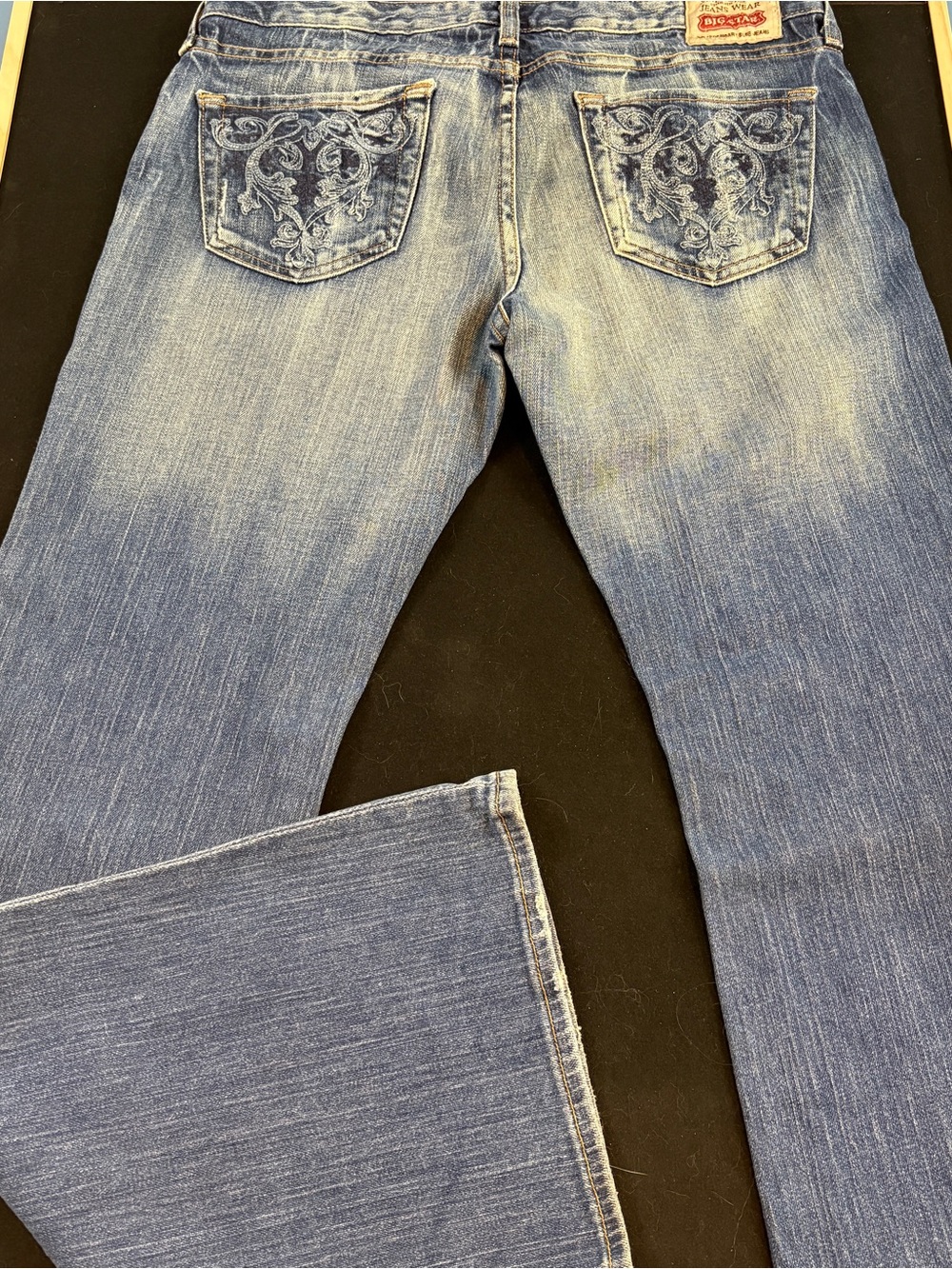 Big Star Women's Blue Boot Cut Jeans with Embroidered Back Pockets size 32R